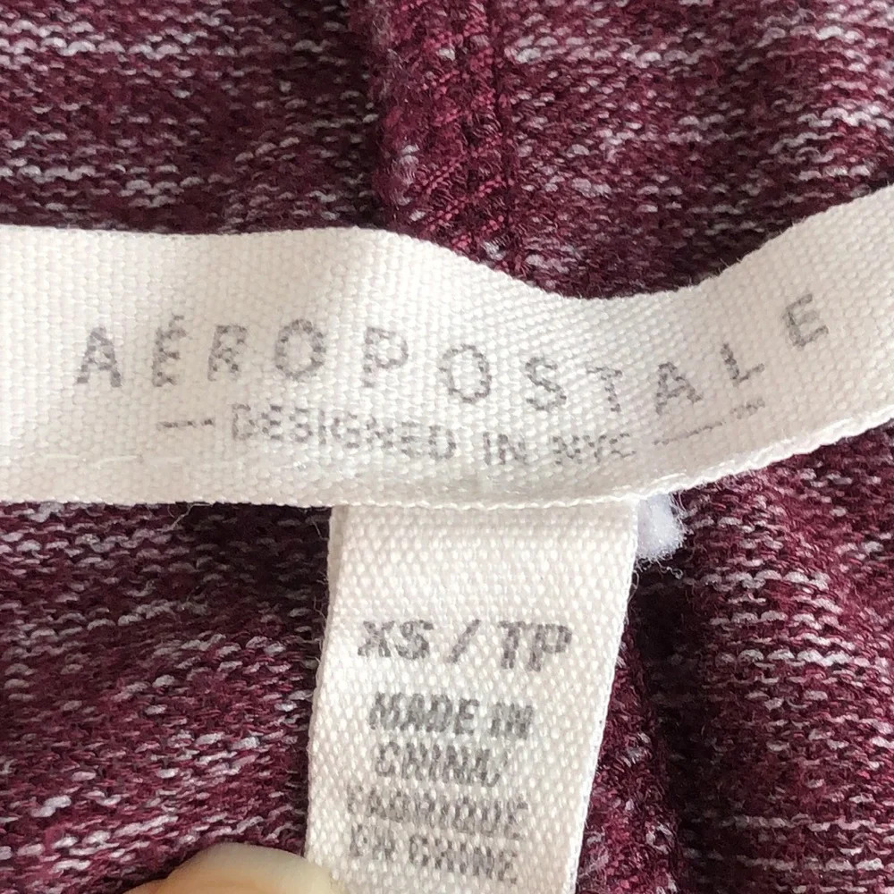 Aeropostale Cardigan Burgundy Marled Button Down Longline Duster Size XS - Picture 2 of 11